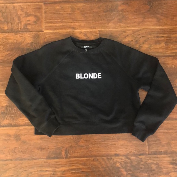 1 LEFT❗️☀️BLONDE slightly cropped crew neck black - Picture 2 of 5
